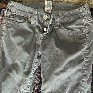 Vintage True Religion Boot Cut Warm Corduroy Pants sage green size 27